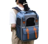 Pet Travel Backpack, Breathable Mesh Carrier, 30x21x40cm, Hiking Bag, Easy Storage and Transport, for Traveling, Camping, and Walking, Blue, Green, Orange