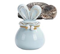 Pet Urn - 150ml Ceramic Bunny Ear Memorial Keepsake, Dog Ashes Urn