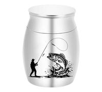 Pet Urns Cats - Urne de Chat de pêche en Aluminium pour Les Cendres de Chien Mémorial, Souvenir avec Couvercle sécurisé, Fournitures pour Animaux de Compagnie pour Le cimetière de la Maison funéraire