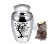 Pet urns for Dogs - Little urns Mini crématoire Squelette en Aluminium Memorial Garde des Cendres pour Animaux de Compagnie funérailles urns pour Chiens Pets Forever in Our Hearts (Gris)