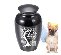 Pet urns for Dogs - Little urns Mini crématoire Squelette en Aluminium Memorial Garde des Cendres pour Animaux de Compagnie funérailles urns pour Chiens Pets Forever in Our Hearts (Noir)