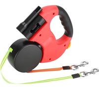 Pet Walking Plomb Automatiquement extensible flexible chien-chat corde de traction Dual -Head -Main -Main avec LED Lightred