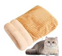 Pet Warm Nest, Cozy Cave Bed, 14.57x17.32 inches, Soft Semi Closed Pet House, Plush Warming Cat Dog, Comfortable Sleeping Cave for Small Pets and Puppies (Multicolor)