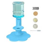 Pet Water Dispenser Fountain Set | Automatic Bubble Waterer | Adjustable | 4 Level Height Settings | Non Slip Anti Tip Base | Anti Splash Guard & Non Backflow Valve | For Indoor Cats & Small Dogs