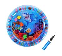 Pet Water Mat - 25.59x25.59x1.18 Inches Cat Sensory Mat | Thickened Sensory Water Play Mats for Cats | Interactive Round Pad Non-Slip Pet Supplies with Floating Fish for Swatting Exercise Boredom
