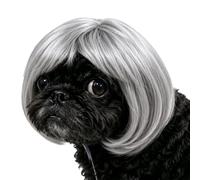 Pet Wig - Funny Bob Bangs Human-Style, Adjustable Polyester Dog Costume