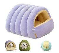 Pet Winter Cave, Warmth Cozy Comfort Plush Pet Cave, Cozy Monster Cat Bed, Removable Washable for Cats and Small Dogs (Purple,M)