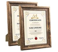 PETAFLOP Cadre Photo A4 (29.7x21cm) Lot de 2, Cadre Photo en Bois Rustiques et Marrons