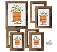 PETAFLOP Cadres Photo Bois Vintage Multi Tailles Lot de 7, Cadres Photo Rustique à Poser ou à Suspendre