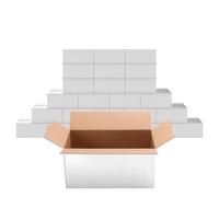 PETAFLOP Carton Emballage Colis 25,4x12,7x12,7 cm, Lot de 25 Petites Boites Carton d'Expédition, Blanche