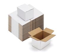 PETAFLOP Lot de 50 boîtes d'expédition en carton kraft ondulé pour petites entreprises 15,2 x 10,2 x 10,2 cm