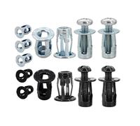 Petal expansion rivet écrou, Écrous à rivets en métal forme de pétale M4 M5 M6 M8, noir et argent, 4/6/10 pièces(ScrewNut(10Set) Black,M5x18)