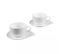 PETALE Déjeuner 55 cl avec sous-tasse en porcelaine blanche - Les 2 TABLE PASSION