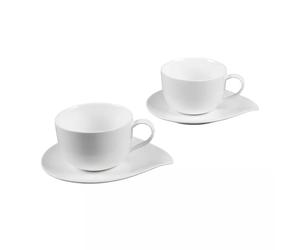 PETALE Déjeuner 55 cl avec sous-tasse en porcelaine blanche - Les 2 TABLE PASSION