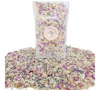 PETALES BOHEME - 1 Litre Confettis de Mariage Biodégradables - Fleurs séchées en Vrac naturelles - Pétales de rose Jasmin Lavande | Décoration de Table Champêtre - France (Pastel)