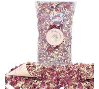 PETALES BOHEME - 1 Litre Confettis Fleurs séchées Mariage Pétale Naturel Biodégradable | Décoration Champêtre - Lavande Jasmin Petales de rose a Jeter - France (Rouge, Lavande)