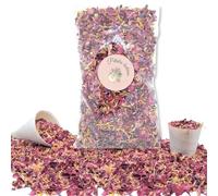 PETALES BOHEME - 1 Litre Confettis Mariage Fleurs séchées en Vrac Biodégradables - Rose Bleuet Calendula | Décoration Champêtre - Petales de rose a Jeter Mariage France (Multicolore)