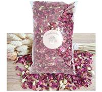 PETALES BOHEME - 1 Litre Confettis Mariage Fleurs séchées en Vrac - Pétales de Roses Jasmin | Décoration Bohème Champêtre - Petales a Jeter Mariage - France (Rouge Blanc)