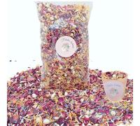 PETALES BOHEME - 1 Litre Confettis Mariage Fleurs séchées en Vrac Pétales de Roses Lavande Jasmin Naturel Biodégradable | Décoration Table Champêtre - Petales a Jeter Mariage - France (Multicolore)