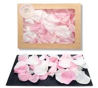 Petales Boheme - 100 Vrai Pétale de Roses éternelle stabilisé rose et blanche - Confettis de Mariage St valentin - Décorationcentre de table Champêtre - Artisanat France (Rose et Blanc)