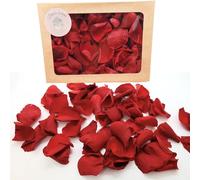 Petales Boheme - 100 Vrai Pétales de Roses Rouge éternelle Stabilisé - Confettis de Mariage St valentin - Décoration centre de table Champêtre - Artisanat France