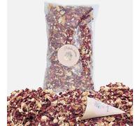 PETALES BOHEME - Confettis Mariage Fleurs séchées Naturelles Biodégradables - 1 litre - Rose rouge, Jasmin | Décoration Bohème Champêtre - Petales a Jeter Mariage - Cadeau invité - France(Rouge Beige)