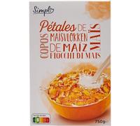 Pétales de maïs croustillants 750 g - recette simple à base de maïs, sans artifice, pour un petit déjeuner sain et gourmand au quotidien - Lot de 4
