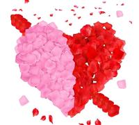Pétales de Rose Artificiels,1200 pièces Pétales de Roses Rouges et Roses, Faux Petale de Rose pour Nuit Romantique, Mariage, Événement, Fête, Décoration,Artificielles avec Rose, Cadeau pour Adultes