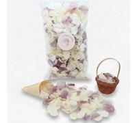 Pétales d'Hortensia Séchés Ivoire et Violet clair Lilas - Confettis de Mariage Biodégradables Naturels Fleurs séchées pour Lancer de Pétales et Décoration Bohème Champêtre - 1L France