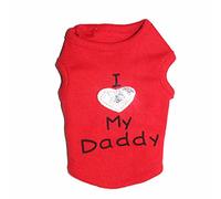 Petall T-shirt pour chien avec inscription « I Love My Mom/Mommy Daddy »