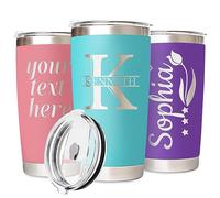 Petalsun Gobelet personnalisé avec nom, tasse à café de voyage personnalisée gobelet de 20 onces avec couvercle, cadeaux d'anniversaire personnalisés pour hommes et femmes