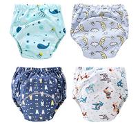 Petalum Lot de 4 Couche Culotte Bébé Pantalon Entraînement Culottes Apprentissage Lavable sous-vêtement Formation Respirant Underpant 6 à 20 Mois de +
