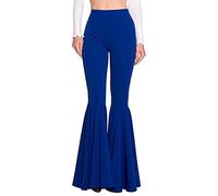 Petalum Pantalon Femme Jambe Large Evasé Pants à Pattes Eléphant Taille Haute Coupe Ajustée Bas Cloche Casual Chic Bootcut Doux pour Printemps Eté