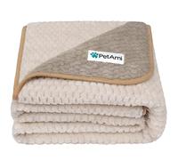 PetAmi Couverture imperméable pour chien et chiot de taille moyenne et grande - Couverture de protection en polaire réversible lavable en peluche douce - 101,6 x 152,4 cm - Taupe beige