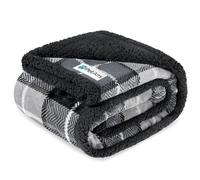PetAmi Couverture imperméable pour Chien, pour canapé, canapé, Couverture Sherpa imperméable Grise pour Grands Chiens et Chiots, en Microfibre Polaire, Super Douce et Lavable, Design à Carreaux