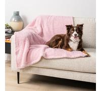 PetAmi Couverture pelucheuse imperméable pour Chiens de Taille Moyenne et Grande Taille, Douce et Chaude, en Sherpa Anti-Pipi, lit réversible pour Chat, Coussin Lavable en Peluche (Rose poudré, 101,6