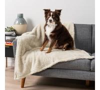 PetAmi Couverture pelucheuse imperméable pour Chiens de Taille Moyenne et Grande Taille, Douce et Chaude, en Sherpa Anti-Pipi, lit réversible pour Chat, Coussin Lavable en Peluche (Beige crème, 101,6