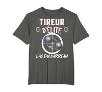 Pétanque Tireur D'Elite Bouliste Retraité Papy Papa T-Shirt