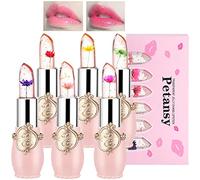 Petansy fleur Rouge à lèvres Magique Change de Couleur Baume à Lèvres Crystal Jelly Rouge à lèvres Durable Hydratant Rouge à lèvres (6 PCS)