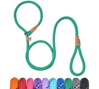 Petarea Laisse coulissante pour chien de petite, moyenne et grande taille, 1,5 m, laisse de dressage anti-traction avec fil réfléchissant, laisse à boucle solide et confortable (rayures vertes, taille