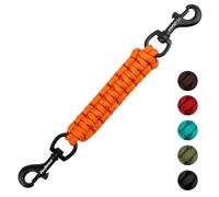 PetBonus Clip de sécurité pour Collier de Chien, Sangle de sécurité de Secours Faite à la Main pour Harnais de Chien, Collier pincé, Fermoir à Double extrémité connecteur de Harnais (Orange)