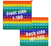 PETBSNVB Double face 1 100 200 Pop it, graphique, chiffres, compteur de rangées, crochet à tricoter, compteurs de points, crochet carré, bouton-pression, jouet sensoriel, outil éducatif, excellent