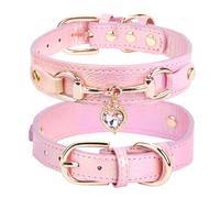 PETCARE Collier mignon pour petit chien et chat, cuir synthétique unique - Bling scintillant au soleil, collier pour chiot avec pendentif en forme de cœur en strass, collier pour chien ou chihuahua