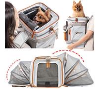 PETCIOUS Sac à dos de transport approuvé par les compagnies aériennes pour animaux de compagnie sous le siège, sac à dos souple unique pour chien, sac de voyage pour randonnée, camping, plein air, sac