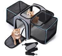 Petcozife Sac de Transport Extensible pour Chat/Chien, Caisse Transport Chat Pliable - 47x29x29cm Sac de Transport pour Animaux jusqu'à 5,5 kg