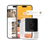 Petcube Caméra de sécurité Wi-FI pour Animaux avec téléphone App, Moniteur Audio/vidéo bidirectionnels, Vision Nocturne, vidéo HD 1080p et alertes IA