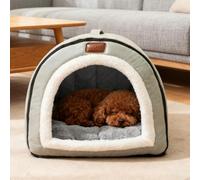 PETCUTE 2 en 1 Niches pour Chien,Niche pour Chat d'intérieur, Doux et Chaud,Pliable Maison Chat avec Coussin Amovible, Fond Antidérapant,pour Animaux de Compagnie de Petite et Moyenne Taille,XXL