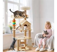 PETCUTE Arbre à Chat,Tour de Jeux pour Chats avec Capsules Spatiales,Plateformes en Peluche,Boules,Structure Robuste,Arbre à Grimper Multi-Niveaux Idéal pour 2-4 Chats