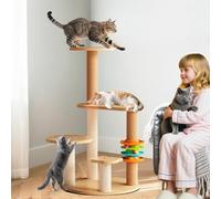 PETCUTE Arbre à Chat,Tour de Jeux pour Chats avec Capsules Spatiales,Plateformes en Peluche,Boules,Structure Robuste,Arbre à Grimper Multi-Niveaux Idéal pour 2-4 Chats