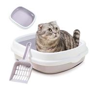 PETCUTE Bac a Litiere pour Chat avec Pelle, Litiere Chat Ouverture Dessus, Confort Premium avec Bords Hauts Amovibles, Design Anti-éparpillement et Nettoyage Simplifié-L(Violet Clair)